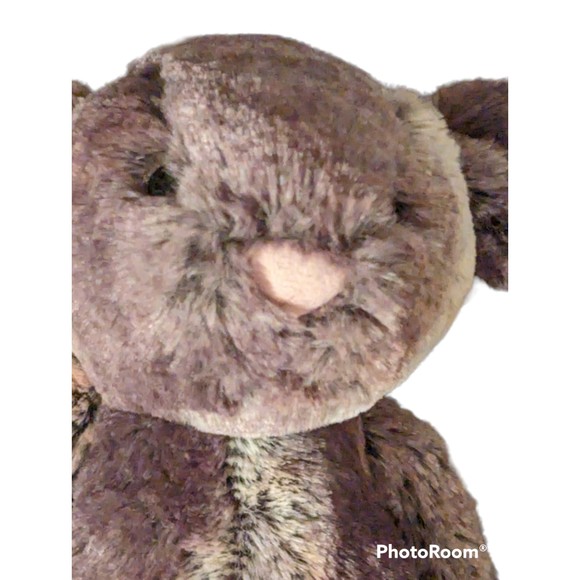 Plush JellyCat London Bunny Rabbit Brown Gold Blend Polyester 12" Tall Flop Ears - Picture 2 of 7